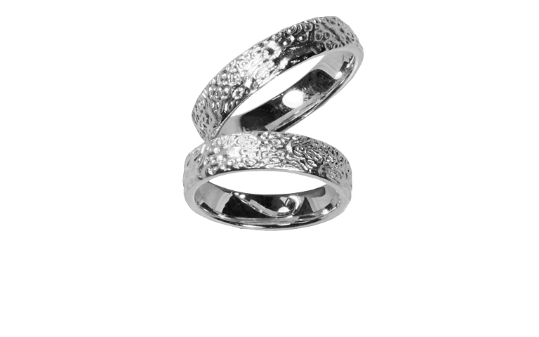 45202+45203-wedding rings, white gold 750